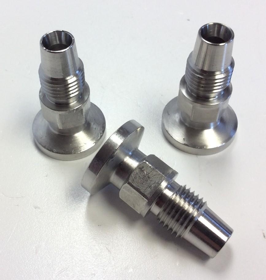 Used Lot of 3 ReSeal RE037-HS021UT Stainless Hose Couplings 0.98" Flange OD 0.25" ID