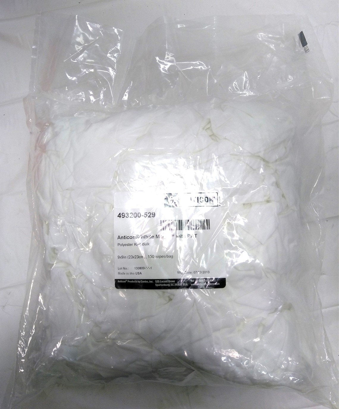 New Bag of 150 Contec 493200-529 Anticon Clean Room Dry Wipes, 95% Capture Rate