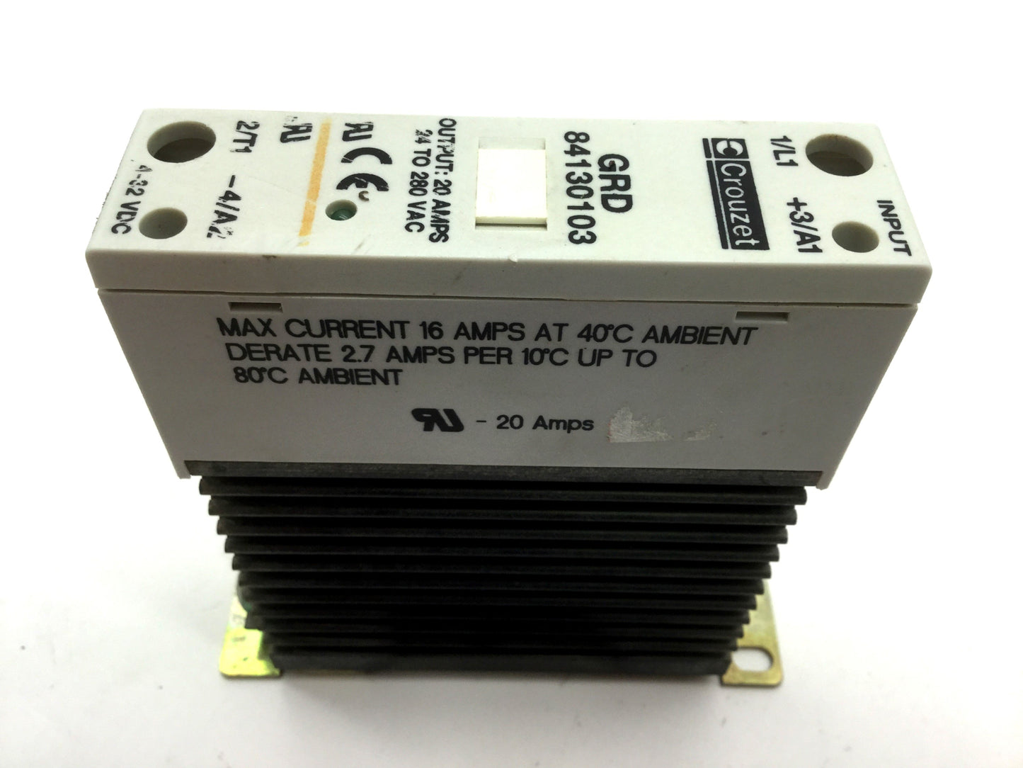 Used Crouzet Gordos GRD 84130103 Solid State Relay, Input: 4-32VDC, Output: 24-280VAC
