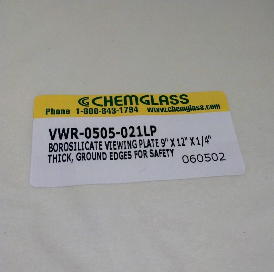 New Chemglass VWR-0505-021LP Pyrex/Duran Borosilicate Plate Glass, 12 x 9 x .25"
