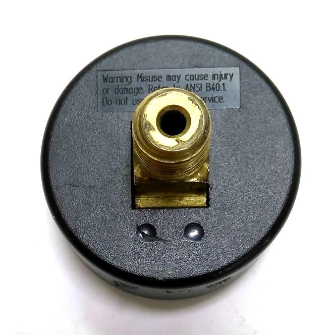 Used Ashcroft 595-07 Pressure Gauge, 0-160 PSI, 2" Face, 1/4" NPT Back Mount