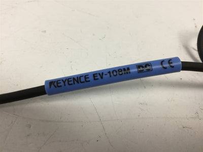 Used Keyence EV-108 Amplifier Proximity Sensor, M8-1.0, Range: 1.5mm 12-24VDC N.O.