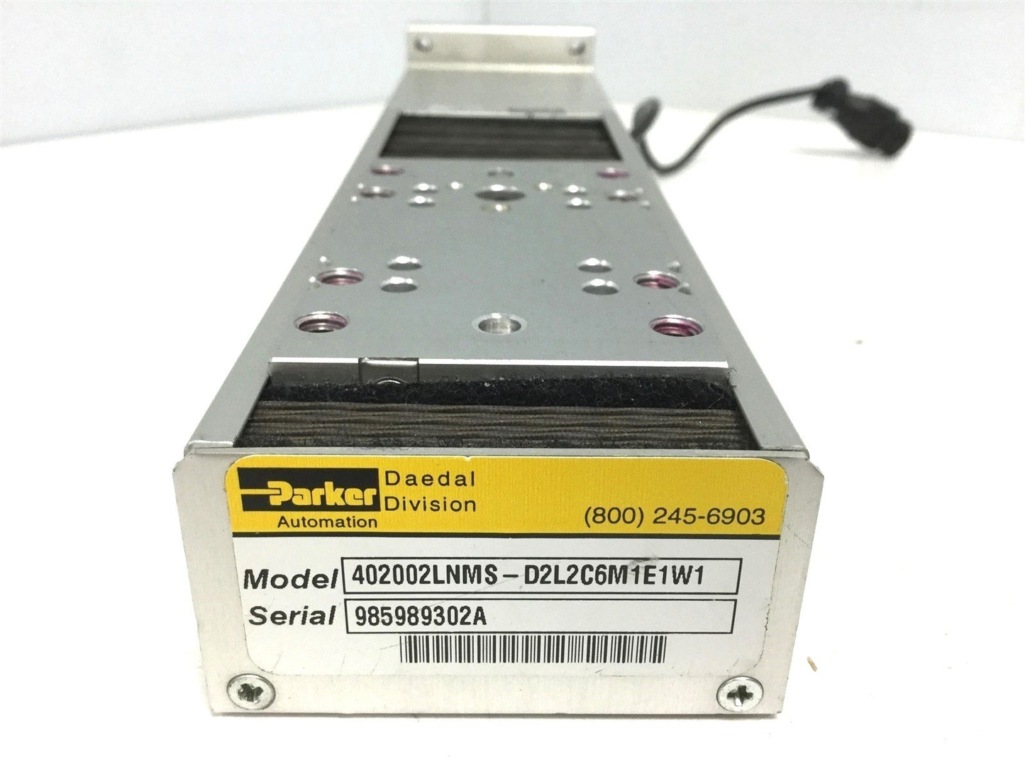 Used Parker 402002LNMS D2L2C6M1E1W1 Screw Driven Table Linear Actuator, 50mm Travel