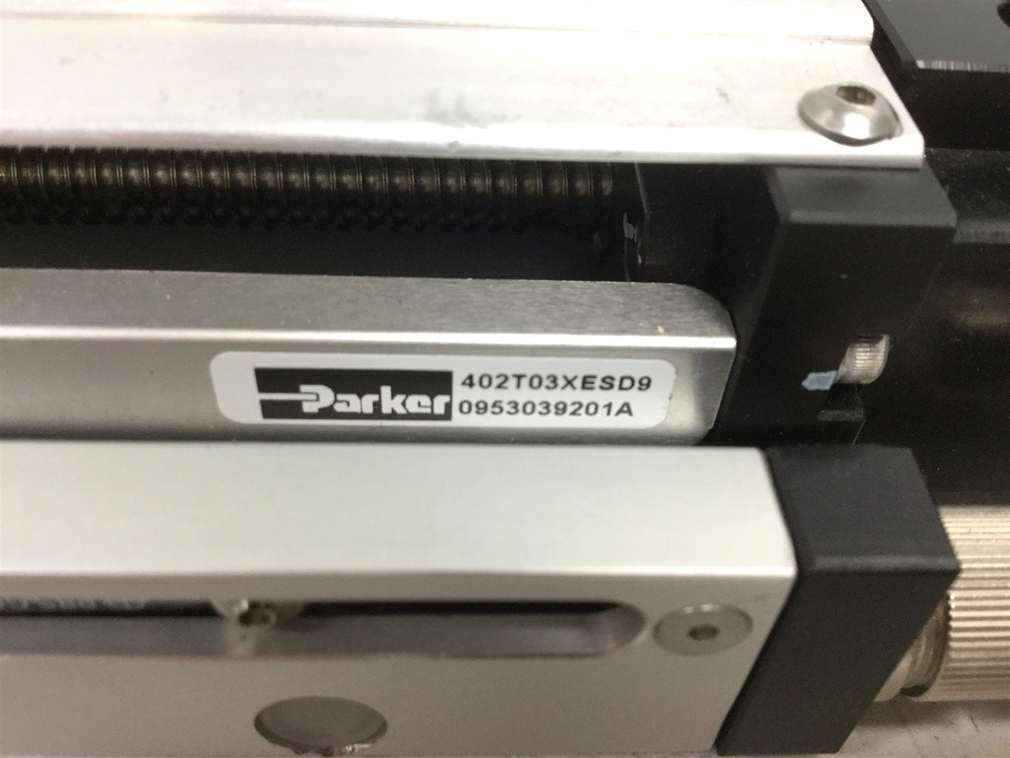 Used Parker 402T03XESD9 Screw Driven Table Linear Actuator 175mm Travel W/ Sensor Bar