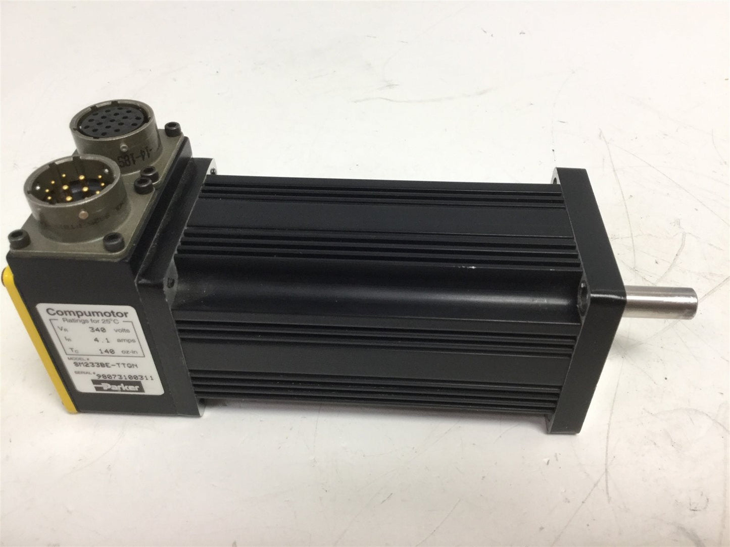 Used Parker Compumotor SM233BE-TTQN Servo Motor Voltage: 340 V, Amperage: 4.1 A