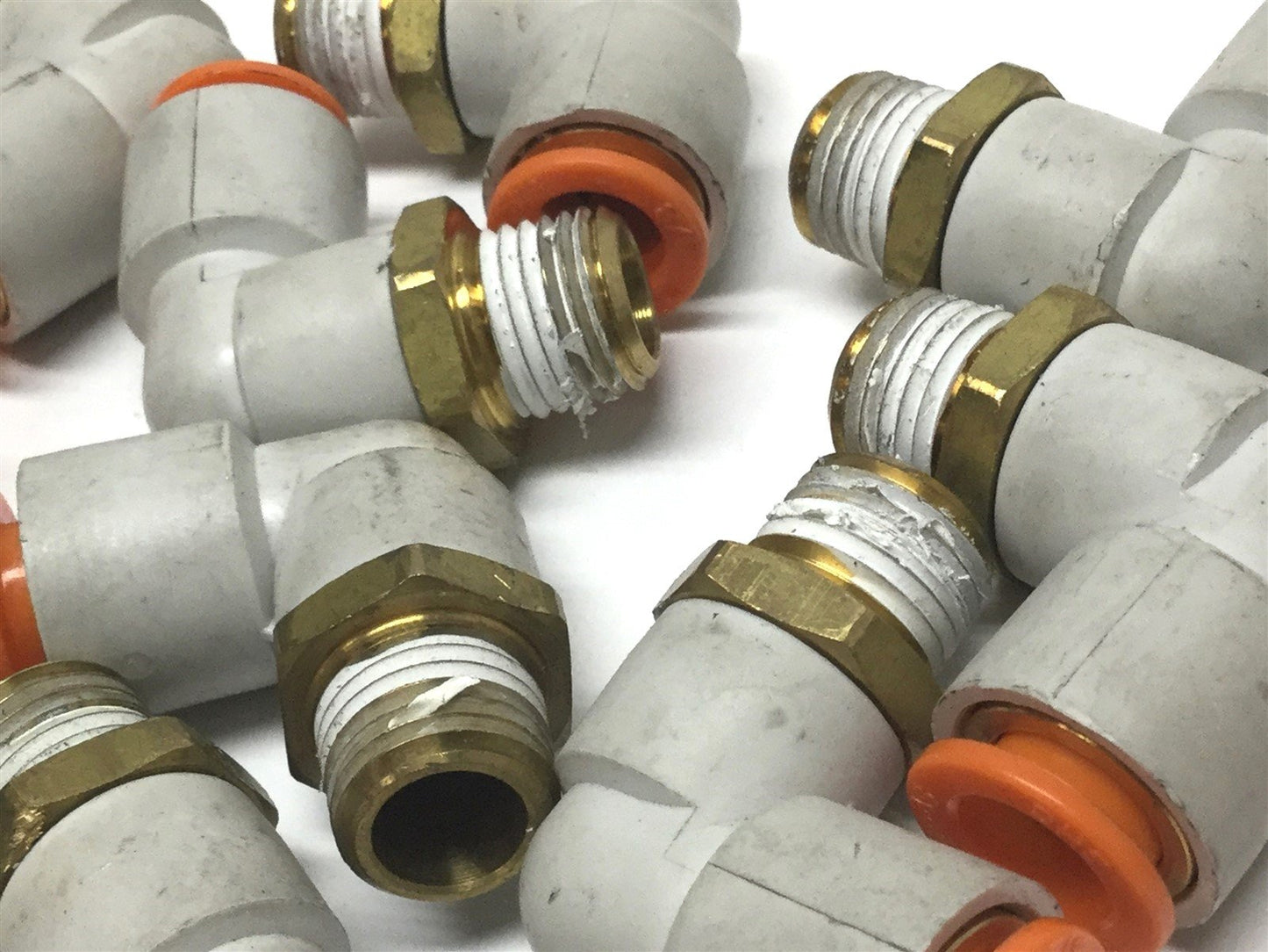 Used Lot of 12 SMC KQ2L11-35AS Pneumatic Fittings Elbow 3/8" Tube 1/4" NPT Thread