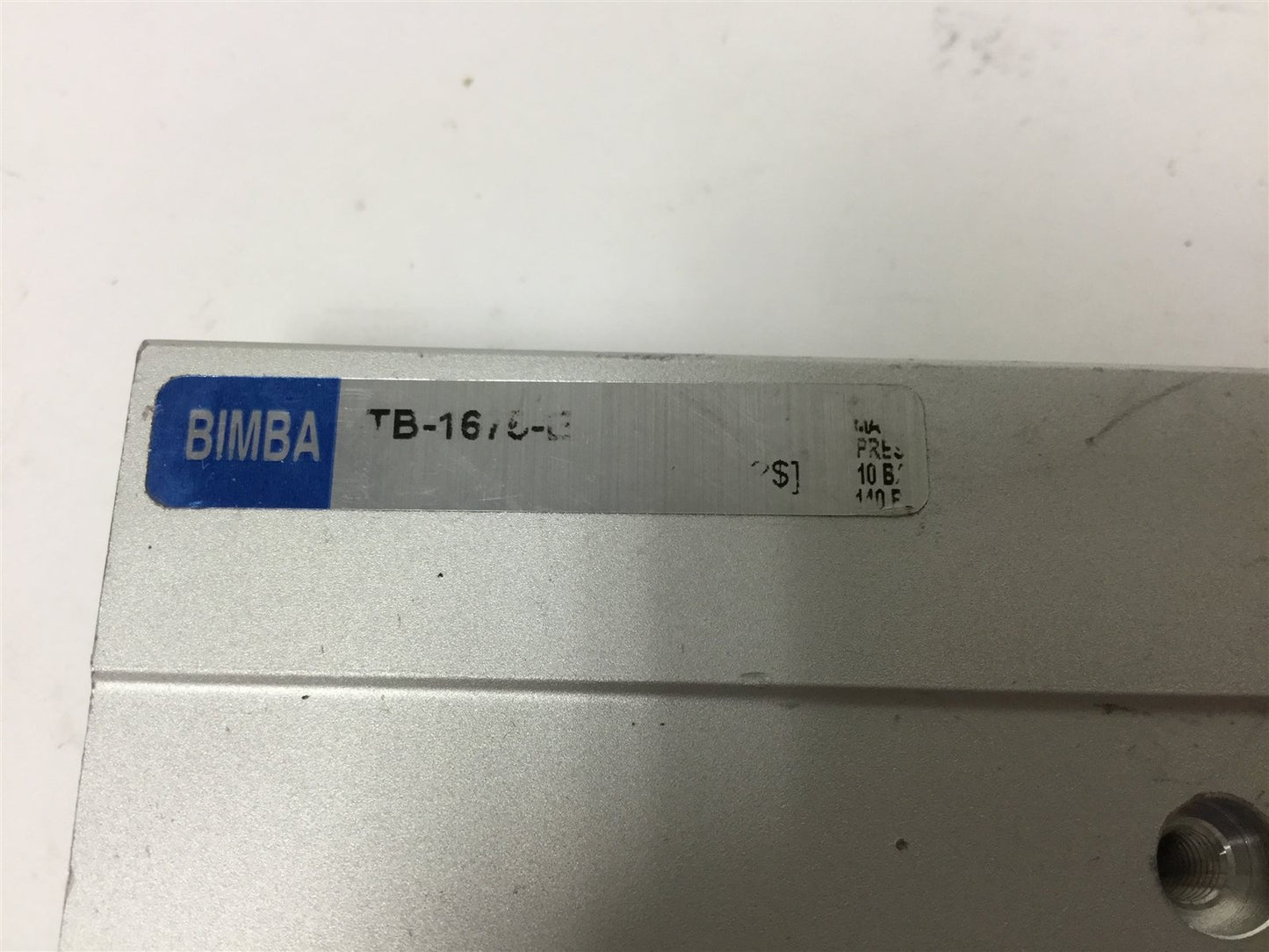Used Bimba TB-1675-E Pneumatic Cylinder, Bore: 16mm, Stroke: 75mm, Ports: 10-32