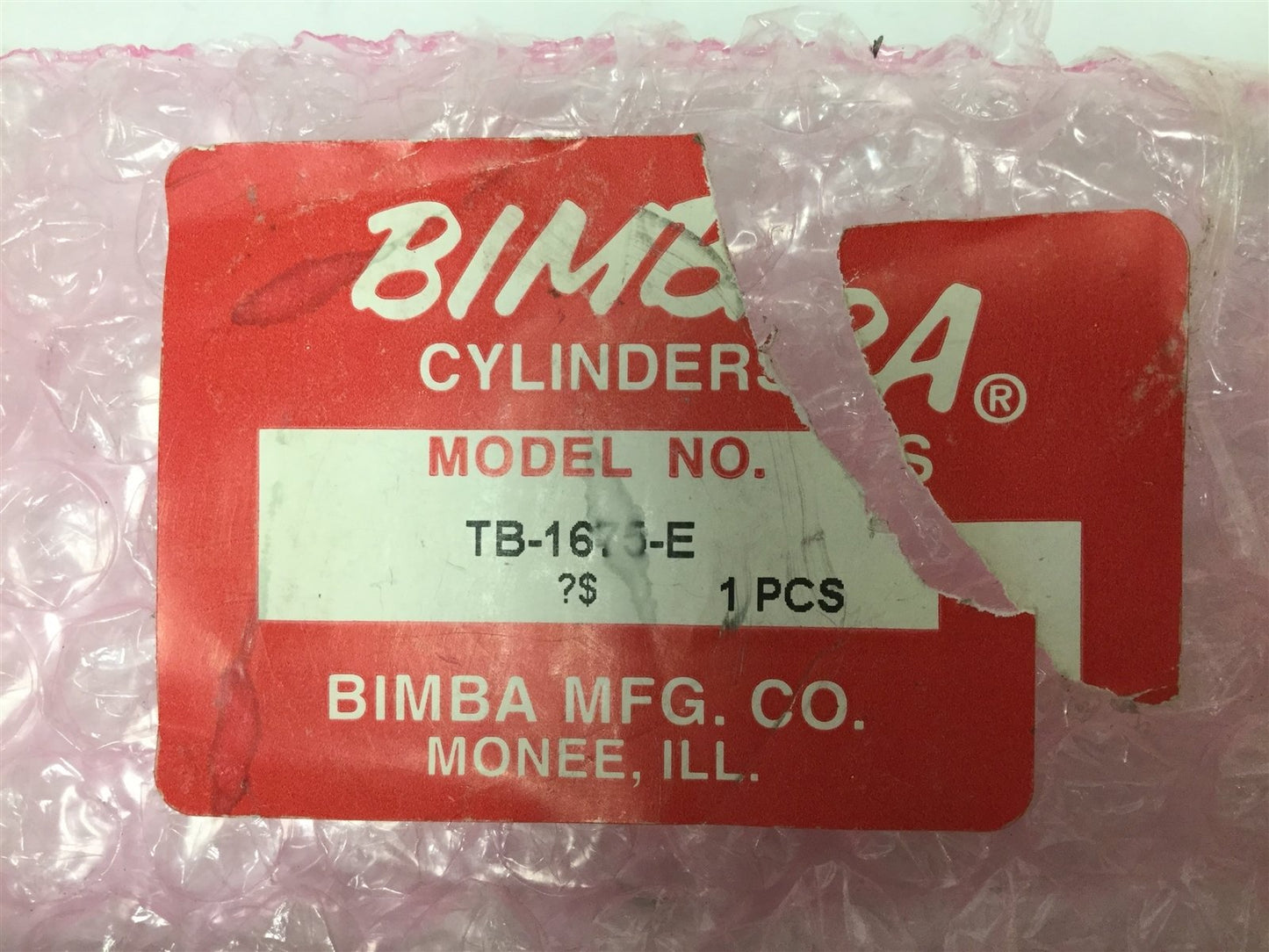 New Bimba TB-1675-E Pneumatic Cylinder, Bore: 16mm, Stroke: 75mm, Ports: 10-32