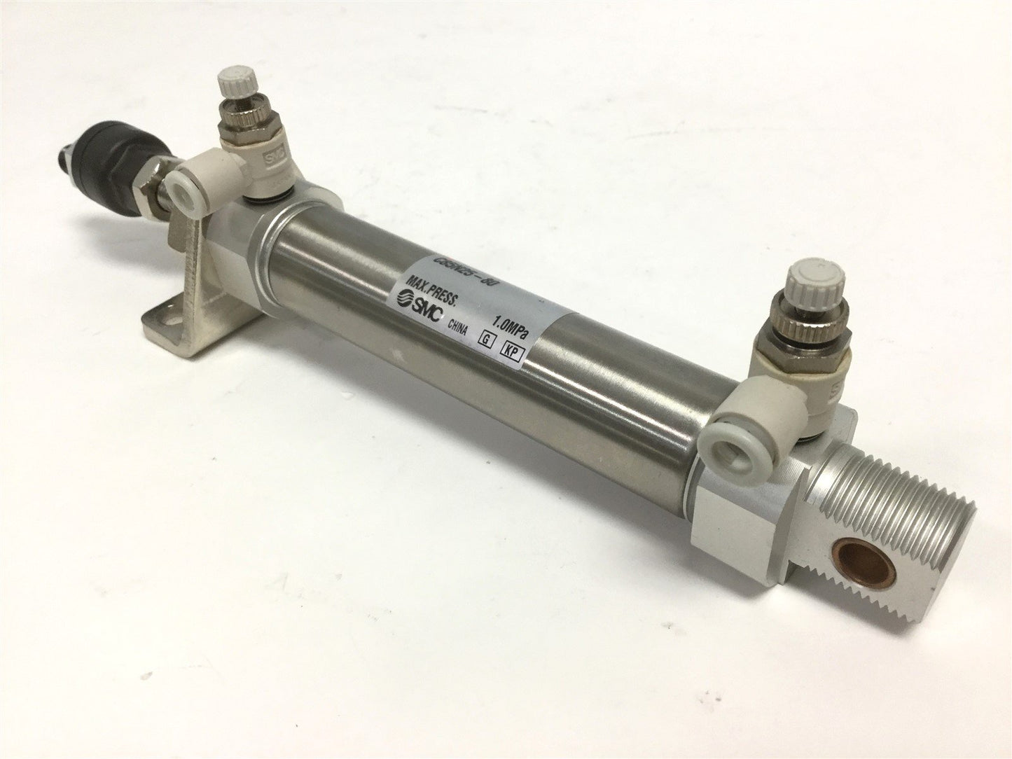 Used SMC C85N25-80 Pneumatic Cylinder, Length: 220mm, Stroke: 80mm, Bore: 25mm