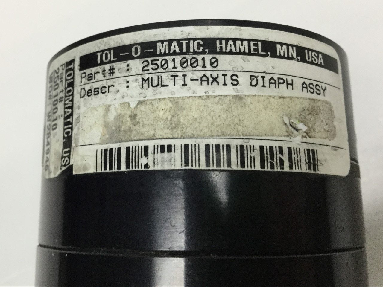 Used Tolomatic 25010010 Multi-Axis Diaphragm Assembly Cylinder 3-Rod, 0.100" Stroke
