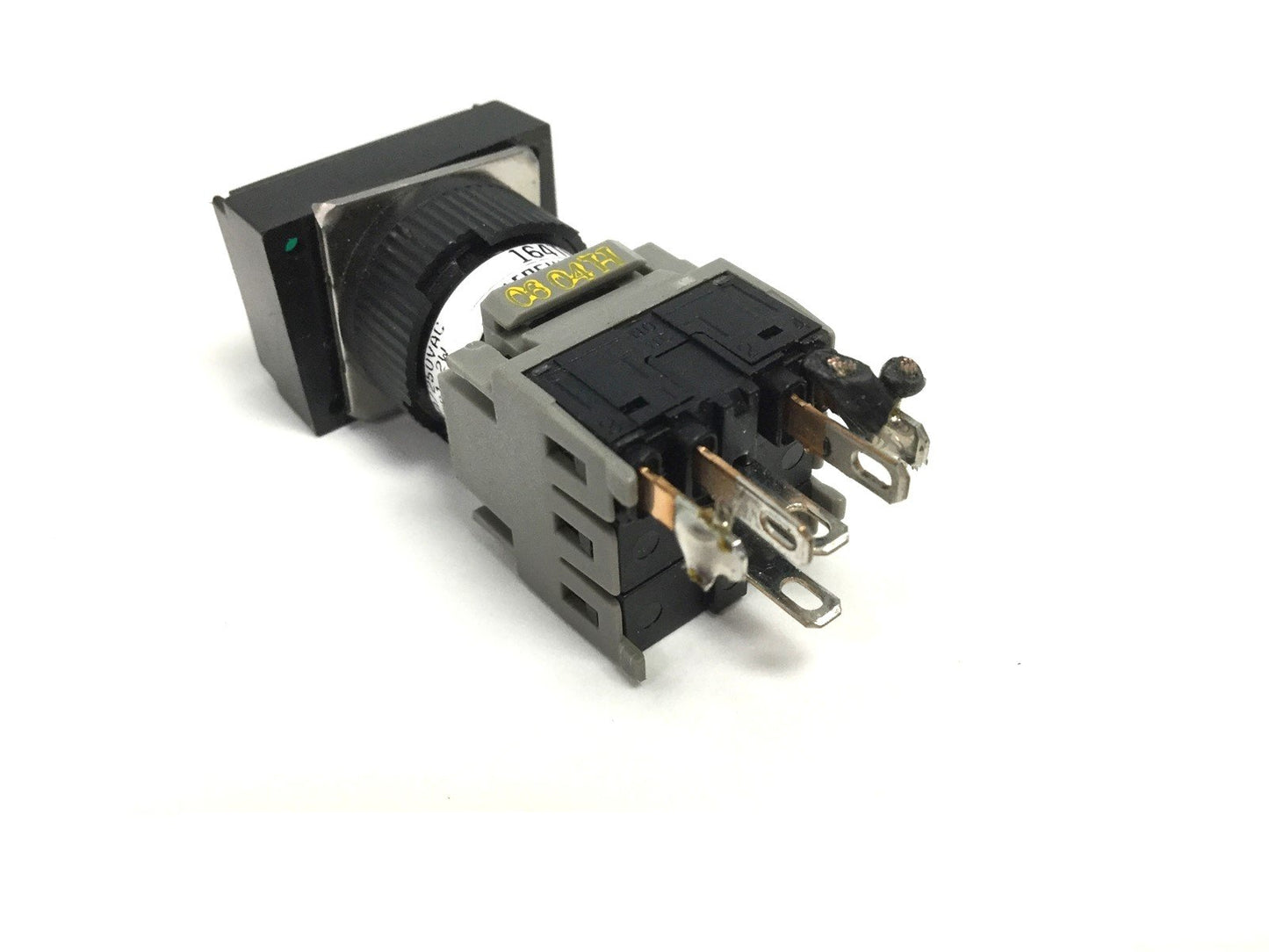 Used Alcoswitch 164TL Green Momentary Illuminated Push Button NO/NC Voltage 250VAC 5A