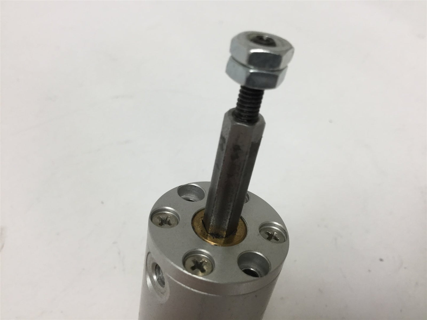 Used Fabco Air FPS-1320-1 Dual Rod Pneumatic Cylinder, Stroke: 15/16", Ports: 10-32