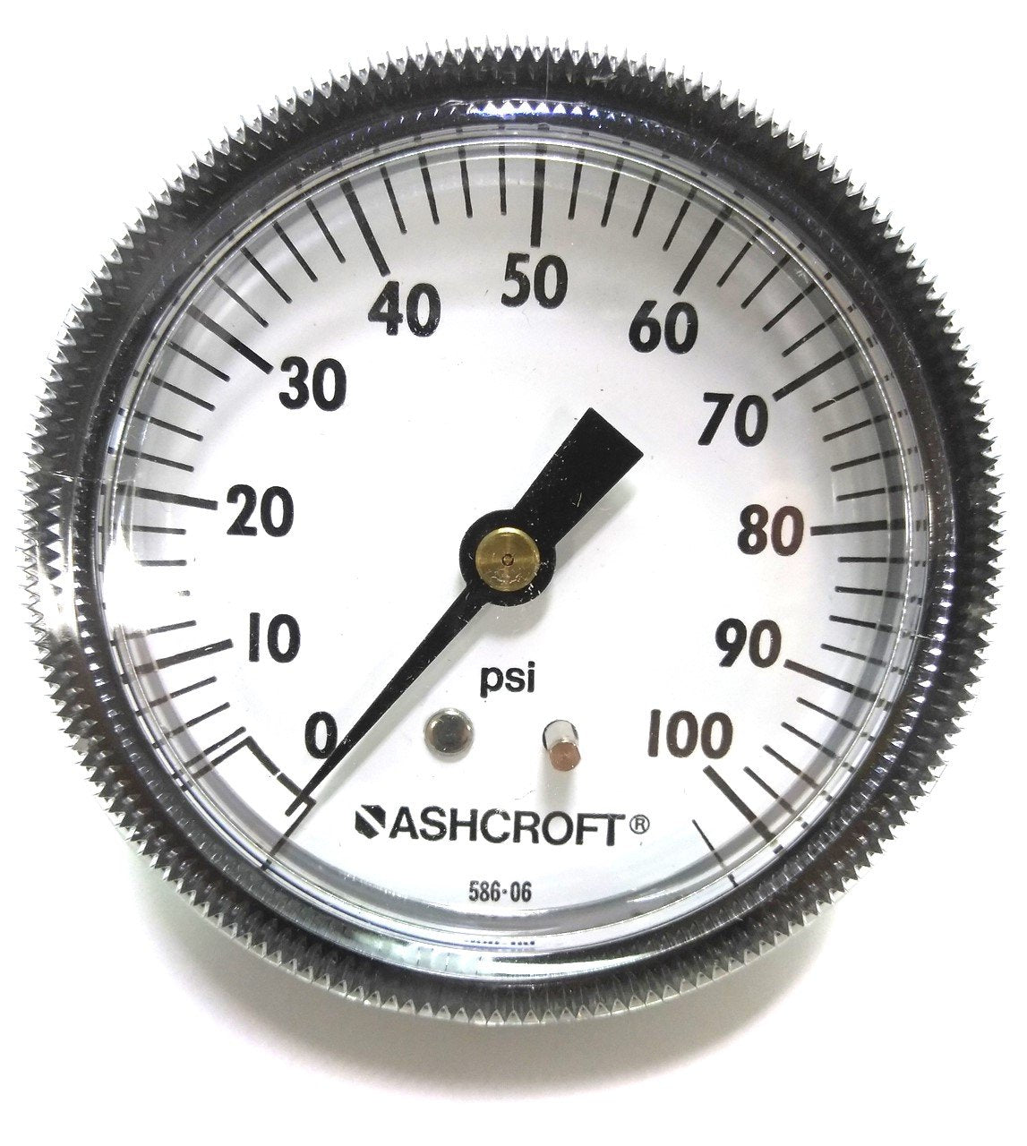 New Lot of 3 New Ashcroft 25W1001TH02B30# Pneumatic Gauge, 0-100PSI, 1/4" NPT