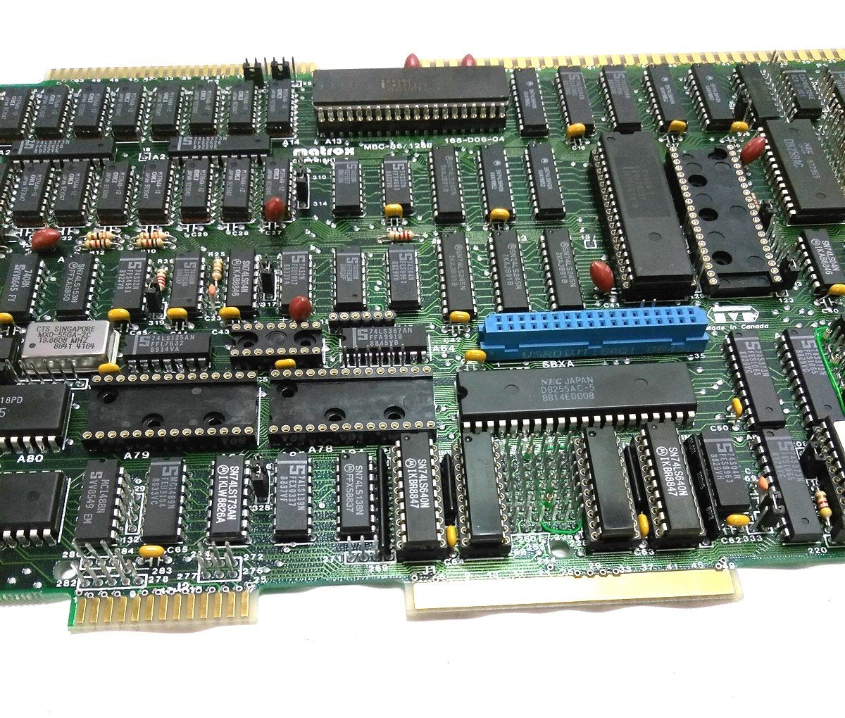 Used Matrox MBC-86/128B-08 Circuit Board, Finger Connectors, Dimensions: 12" x 7"