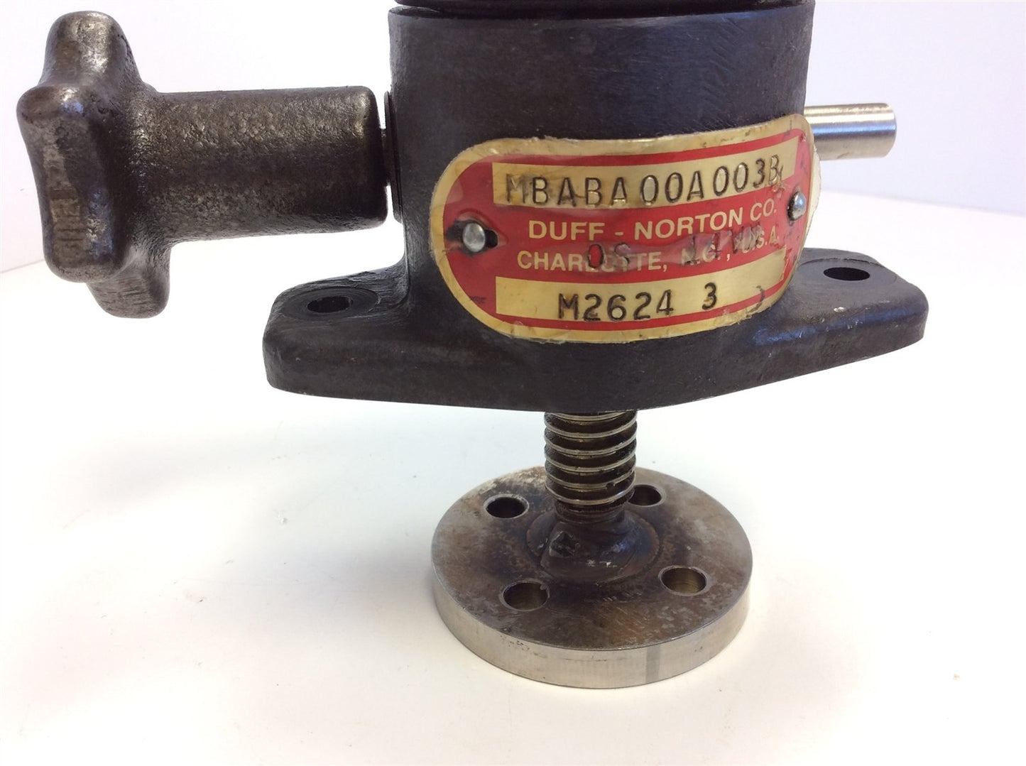 Used Duff Norton M2624-3 Machine Screw Actuator Jack, 3" Travel, 1/2 Ton Capacity
