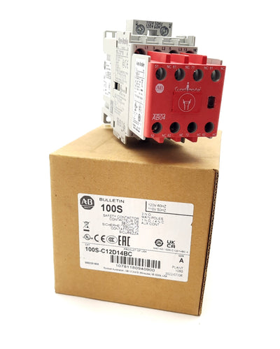New Allen Bradley 100S-C12D14BC GuardMaster Safety Contactor Relay, 120VAC Coil