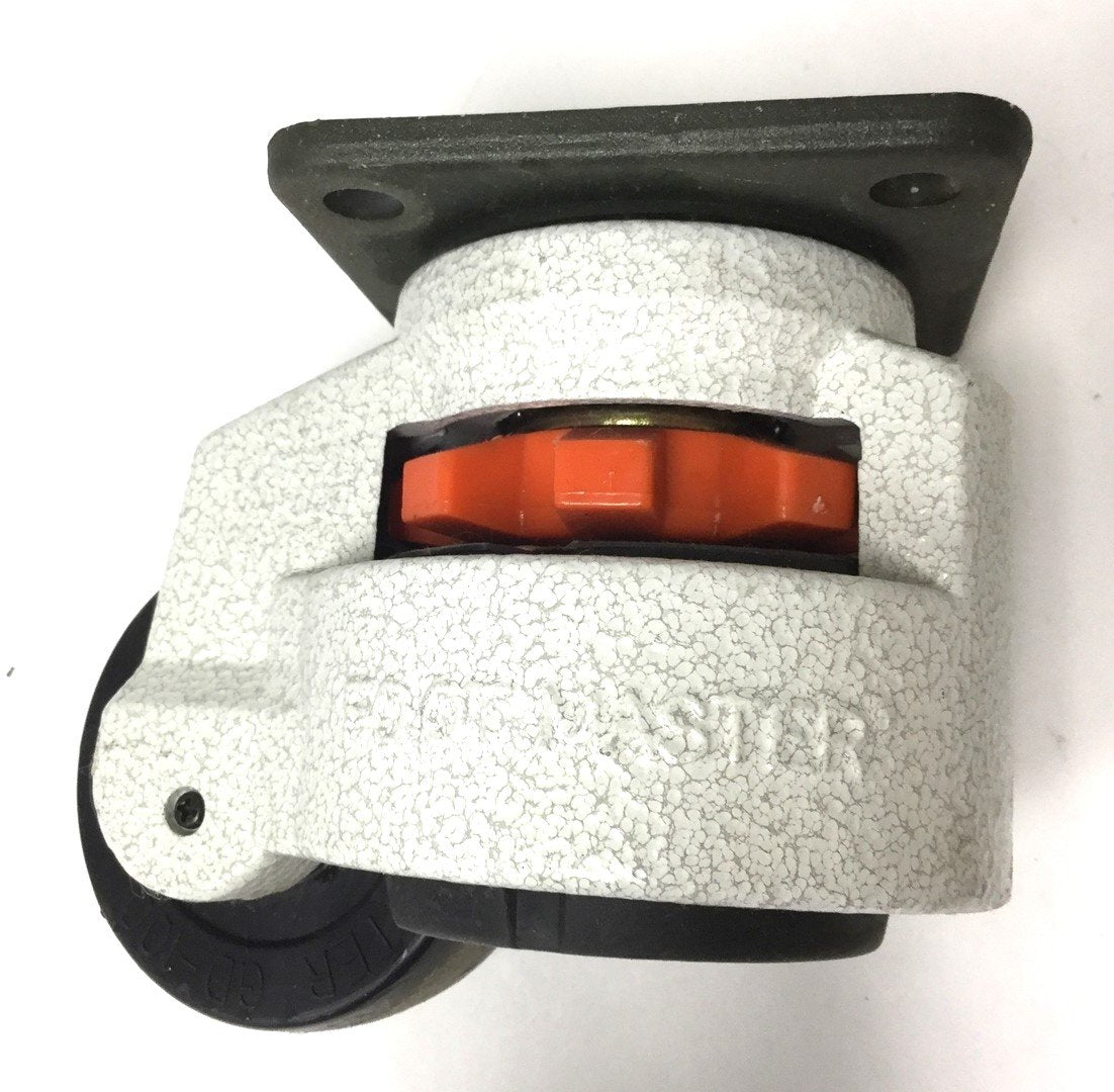 Used Footmaster GD-100 Leveling Caster, 3" Nylon Wheel, 3.75" x 3.75" Top Plate