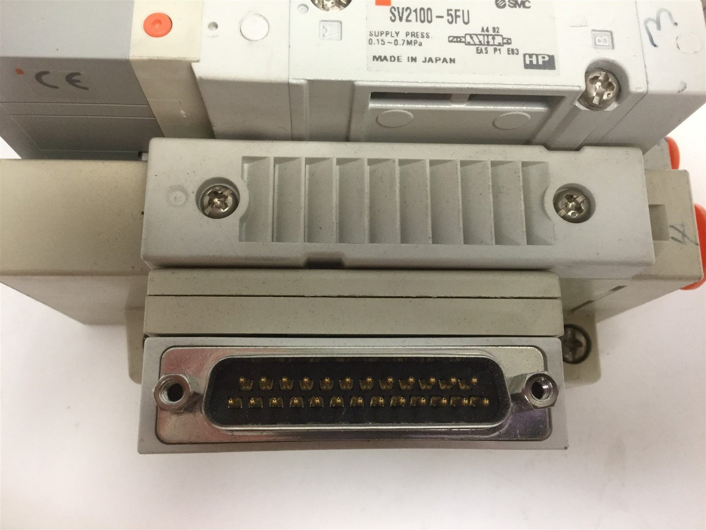 Used Lot of 3 SMC Solenoid Valves, 2x SV2100-5FU 2-Pos 5-Way, SV2300-5FU 3-Pos 5-Way