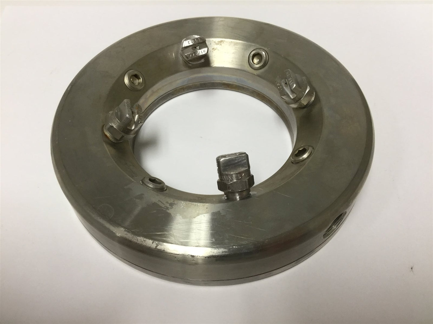 Used Air Wipe, Inside Diameter: 3", Input: 1/4" NPT, Outputs: 1/8" NPT W/ 4x Nozzles