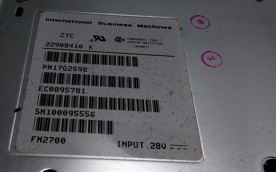 Used IBM 17G1209 AS400 iSeries Power Regulator, Input: 28V