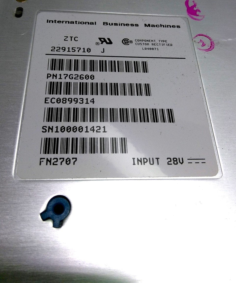 Used IBM 17G2600 AS400 iSeries Power Regulator, Input: 28V