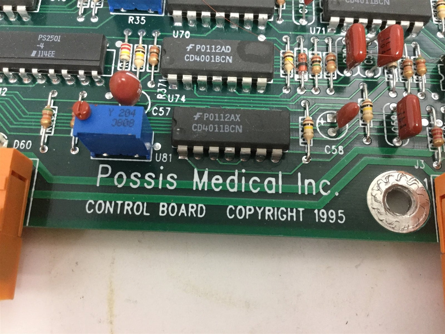 Used Possis Medical 101804-001-19 Angiojet 3000A Control Board 48 Screw Terminals