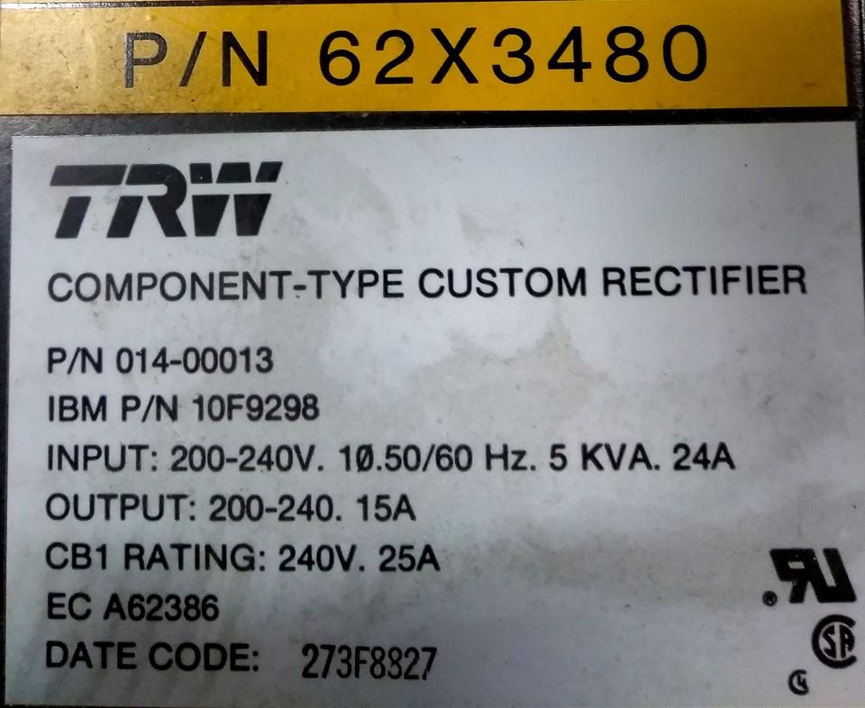 Used Lenovo 10F9298 Rack Power Supply, Output x6 200-240VAC 15A Input: 240VAC 24A