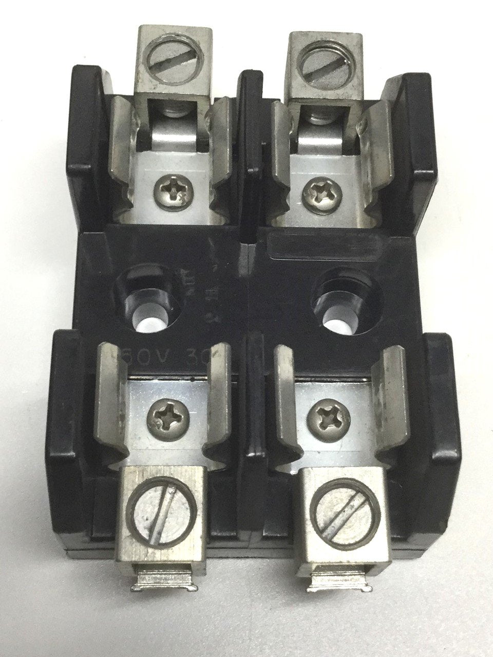 Used Bussmann 1B0008 Fuseholder Block 2-Pole 30A 250VAC 60/75C Class H