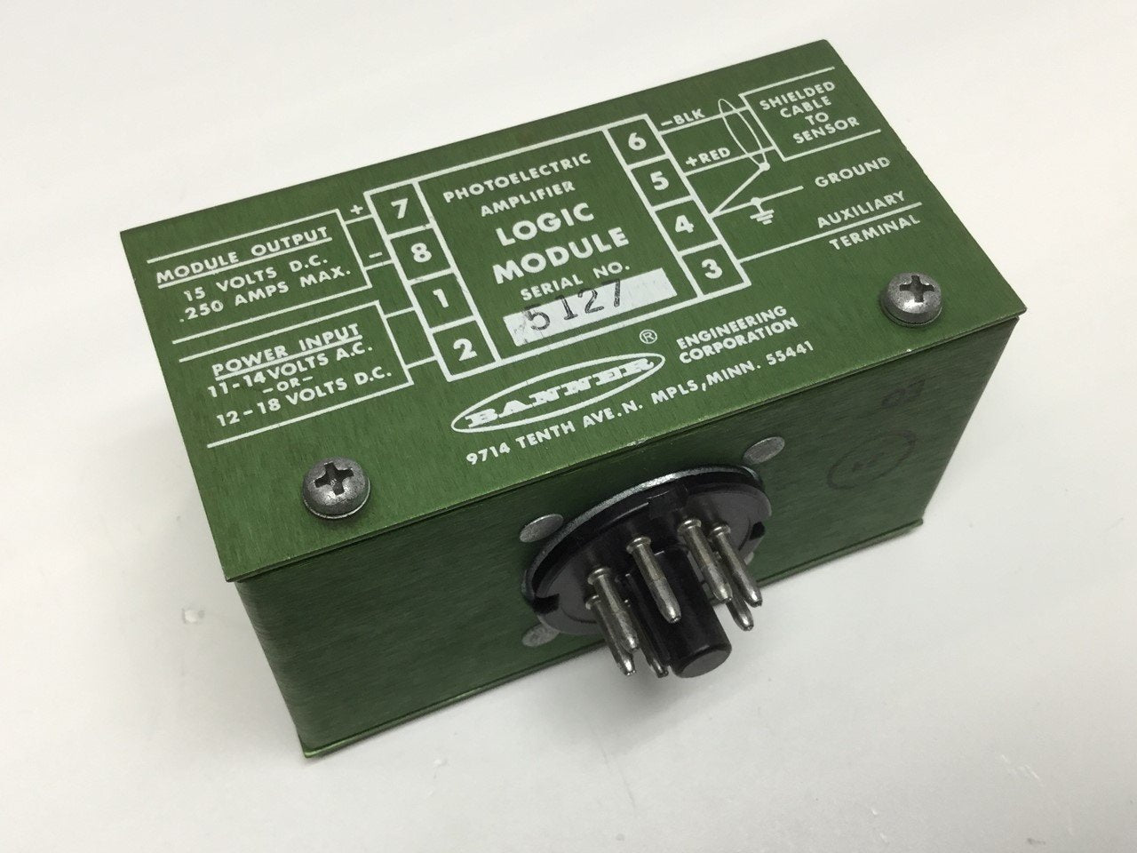 Used Banner B4-2-1500B Photoelectric Amplifier Sensor Logic Plug One-Shot Module