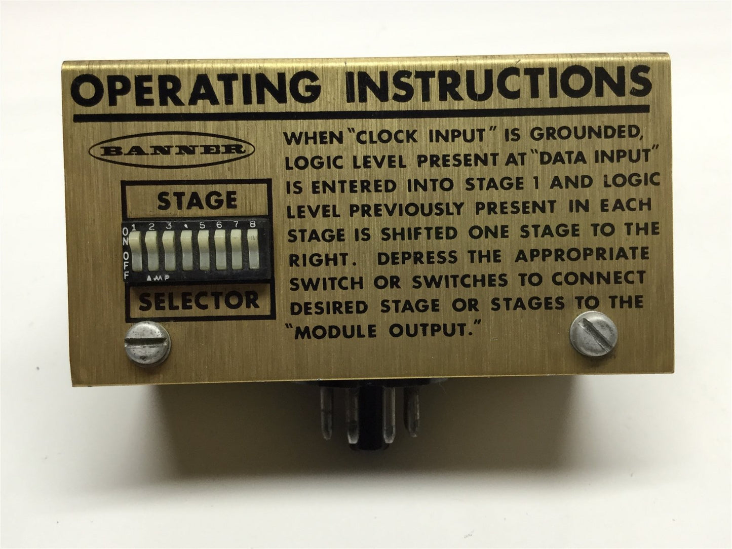 Used Banner SR-8 Electronic Shift Register Sensor Control Solid State Plug-In Module
