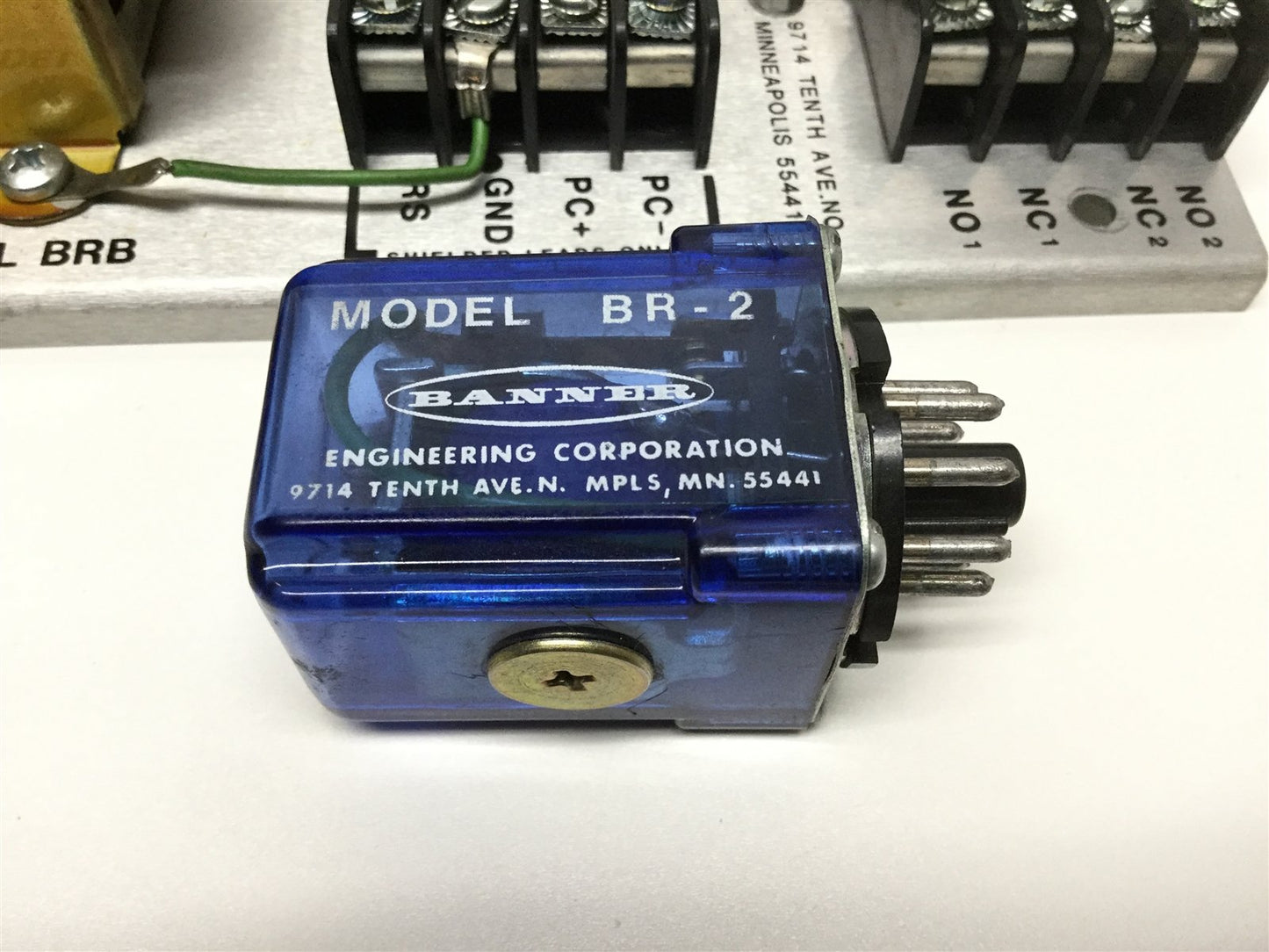 Used Banner BRB Relay Control Base Photoelectric Sensor Amplifier Logic Plug-In BR-2