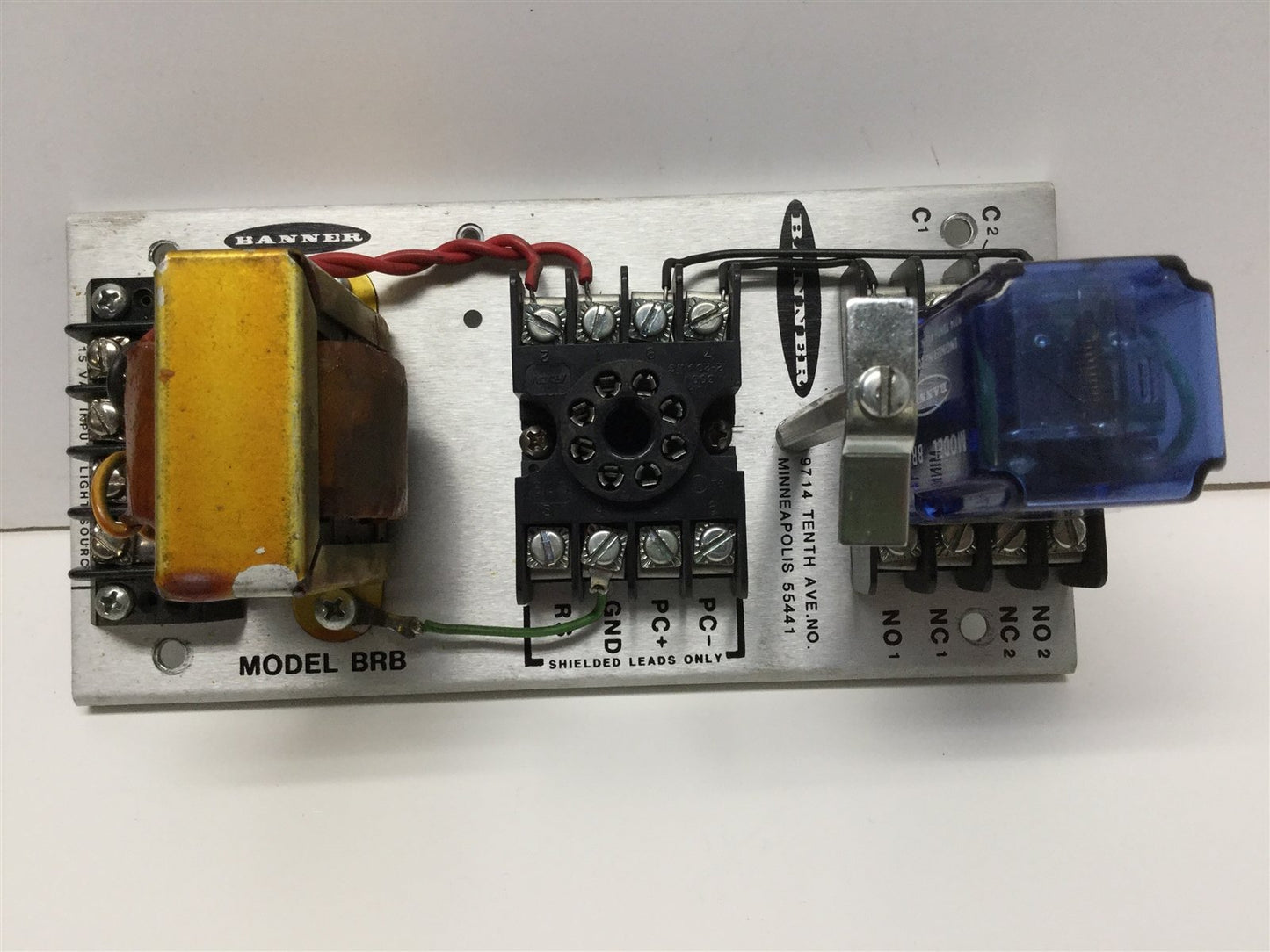 Used Banner BRB Relay Control Base Photoelectric Sensor Amplifier Logic Plug-In BR-2