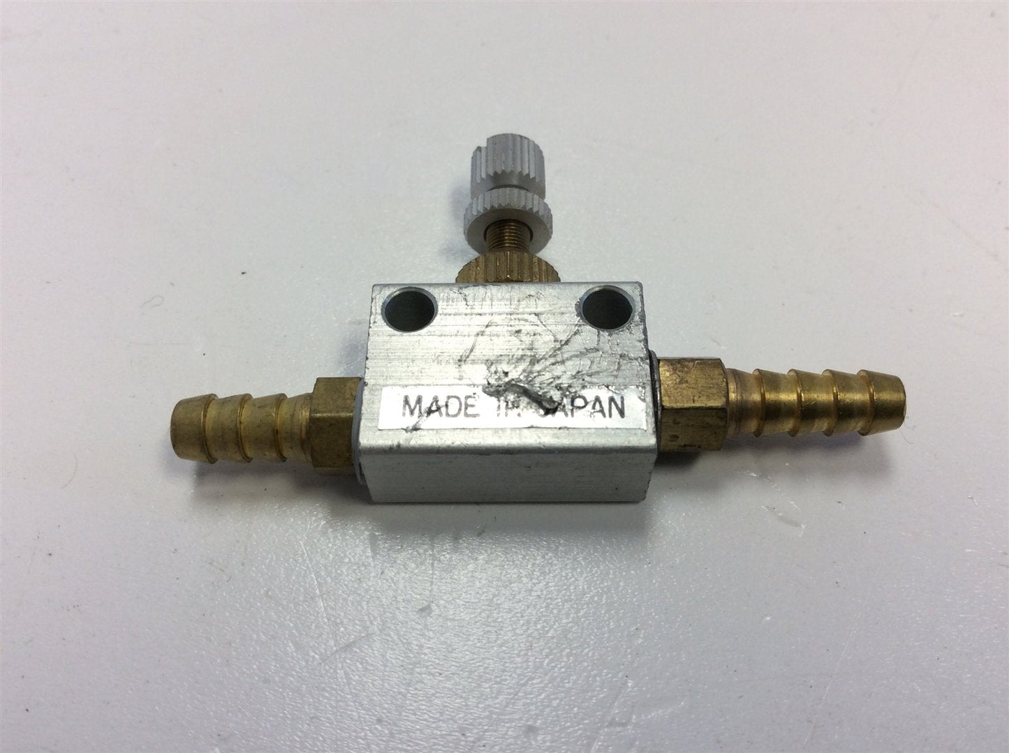 Used Lot of 6 Parker KM-22-015 Manual In-Line Flow Control Valves w/ Barbed Fittings