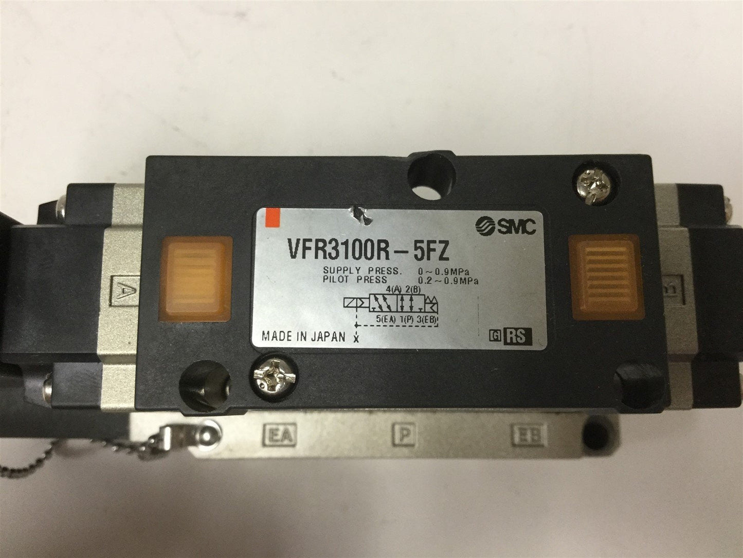 Used SMC VFR3100R-5FZ Solenoid Valve, 2-Position 5-Ports, Voltage: 24VDC, Ports: 3/8"