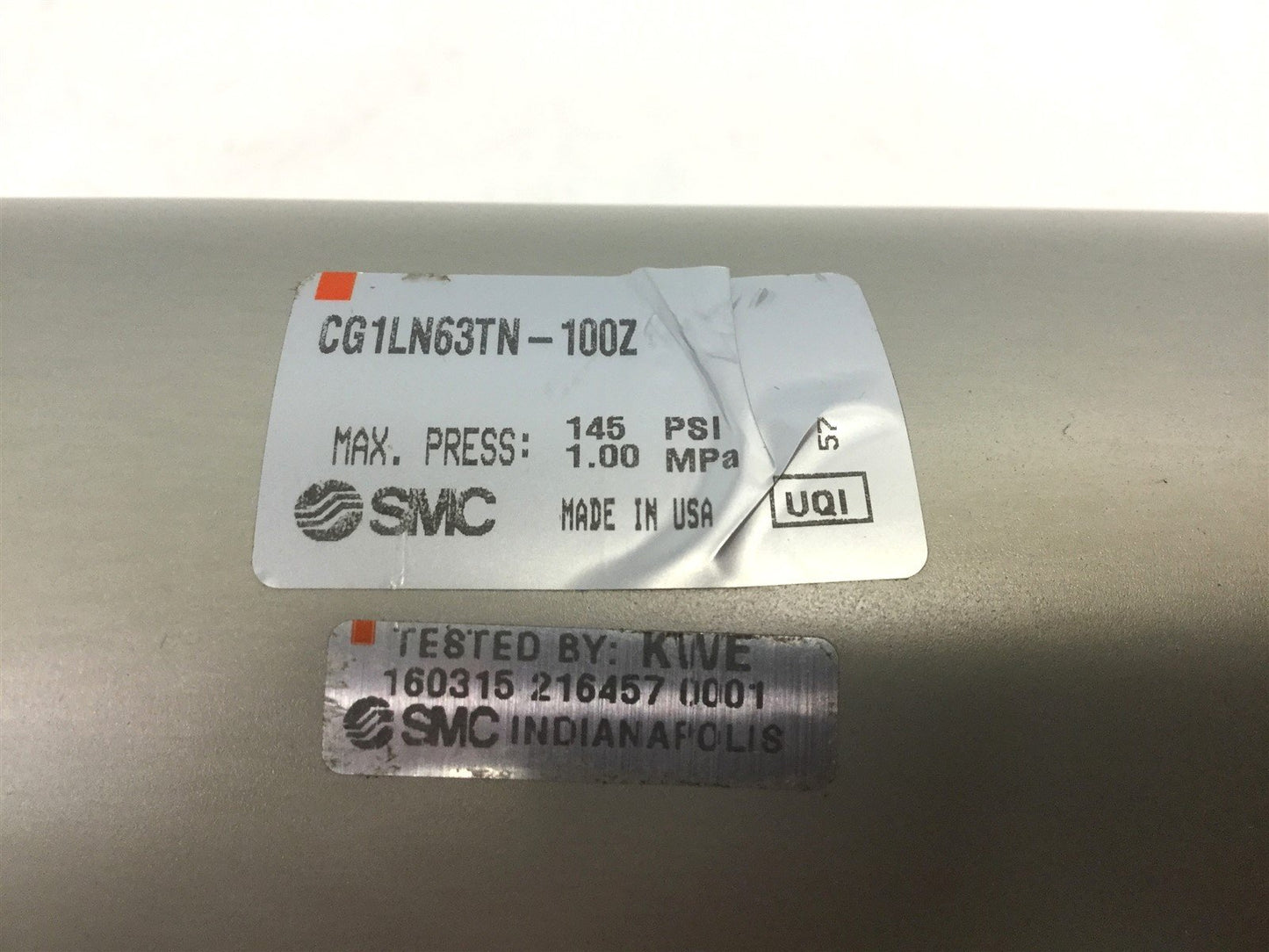 New SMC CG1LN63TN-100Z Double Acting Cylinder Pressure: 145 PSI, Ports: 1/4" NPT
