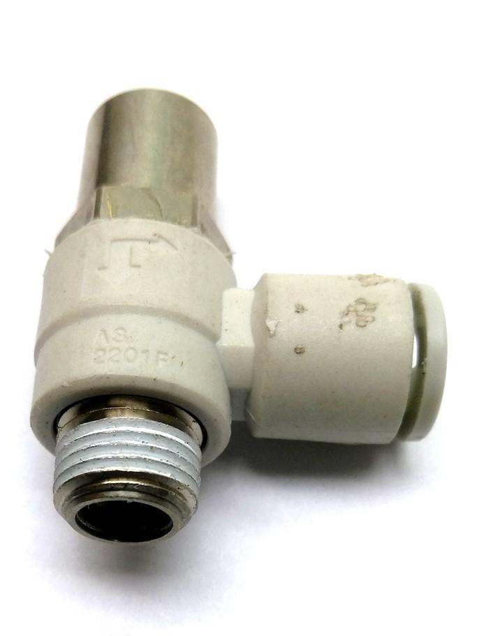 Used Lot of 3 SMC AS2201F-01-06S-X214 Tamper Proof Speed Control, 1/8" NPT, 9mm Hose