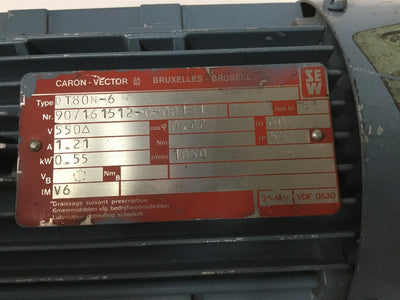 Used Sew Eurodrive DT80N-6 AC Motor, Voltage: 550V, Shaft Diameter: 19mm