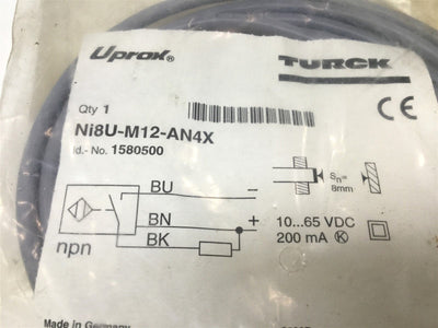 New Turck Ni8U-M12-AN4X Proximity Sensor 10-65VDC 8mm Range NPN NO M12 Barrel