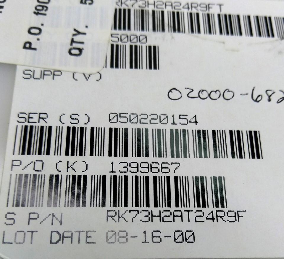 New Lot of 5000 KOA Speer RK73H2AT24R9F Thick Film Resistor .125W ±1% 22.1k Ohm 150V