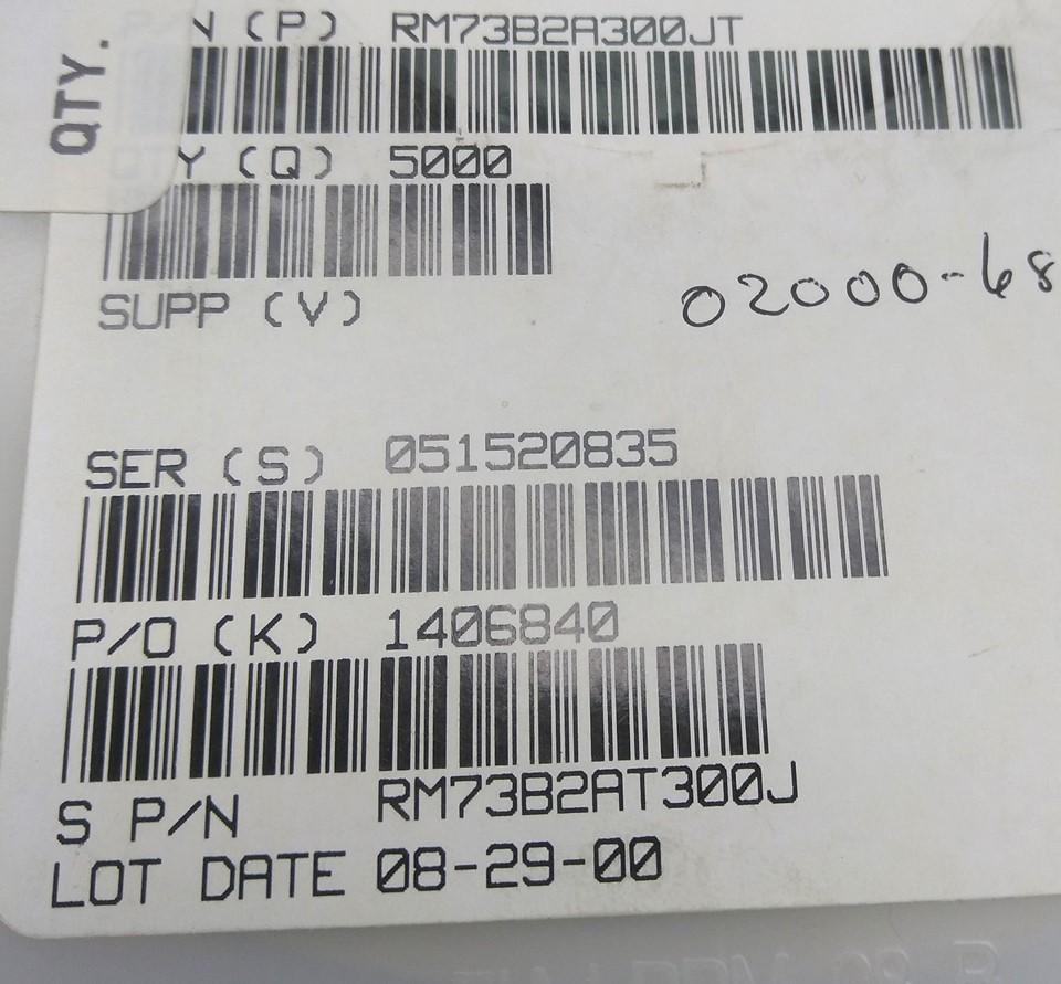 New Lot of 5000 KOA Speer RM73B2AT300J Thick Film Resistor .125W ±5% 30 Ohm 150V
