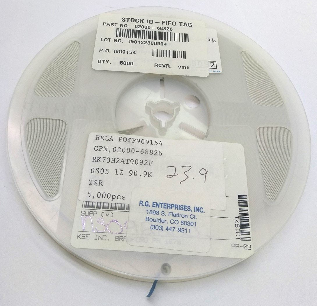 New Lot of 5000 KOA Speer RK73H2AT9092F Thick Film Resistor .125W ±1% 90.9k Ohm 150V