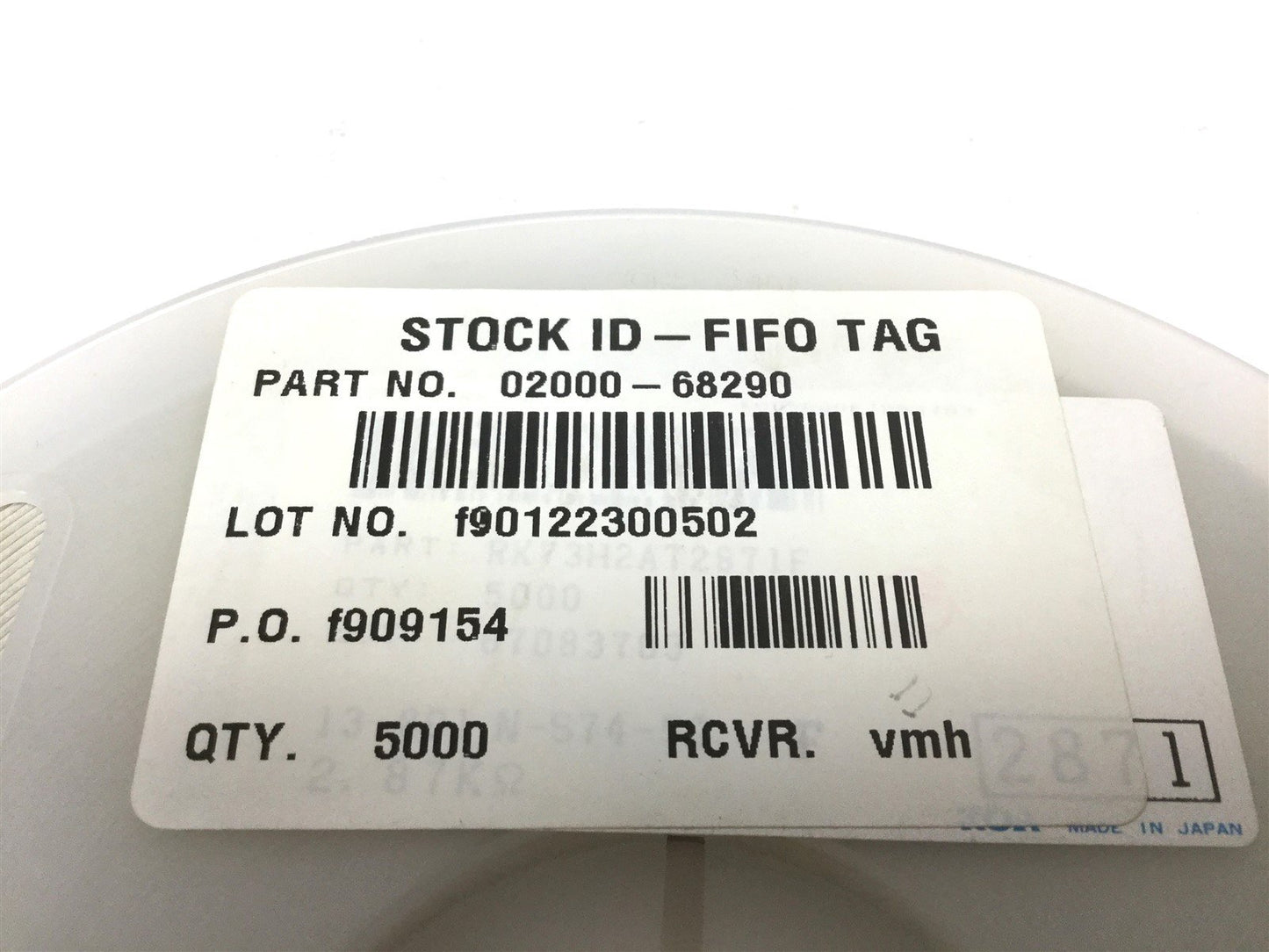 New Lot of 5000 New KOA RK73H2AT2871F Thick Film Resistor, Resistance: 2.87K 1%