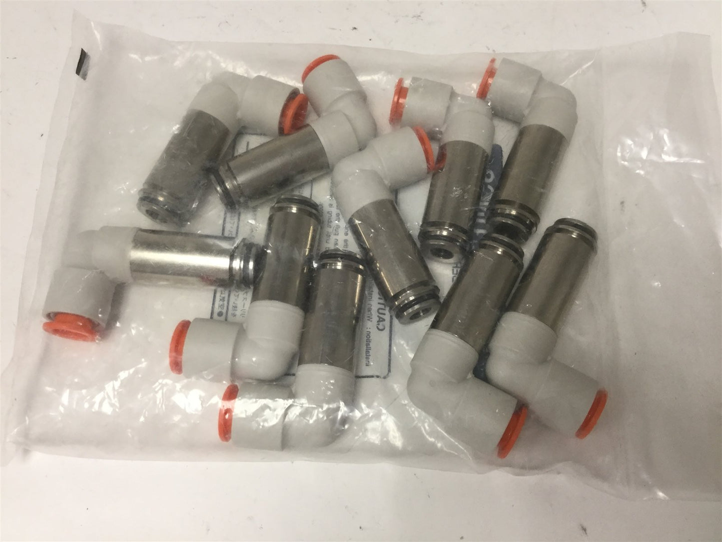 New Lot of 10 New SMC KQ2L11-14-X225 Solenoid Valve Fittings, Connection: 3/8" Tube