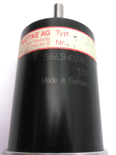 Used Faulhaber 3863H024C DC Micro Motor, 6mm Shaft, 5800RPM, 1.455Nm Torque, 24VDC