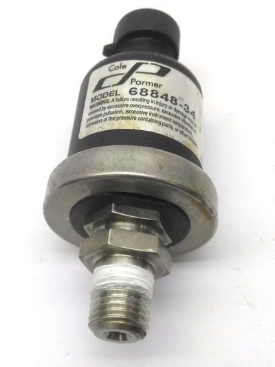 Used Cole Parmer 68848-34 Pressure Transducer, 200PSI In: 8-30VDC Out: 1-5VDC 1/4"NPT