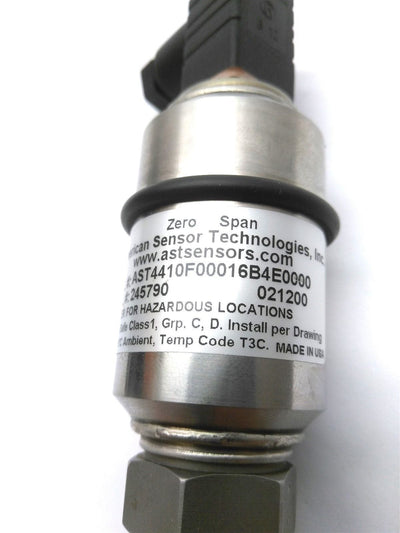 Used American Sensors AST4410F00016B4AE0000 Pressure Sensor 7/16-20 16 Bar 10-28VDC