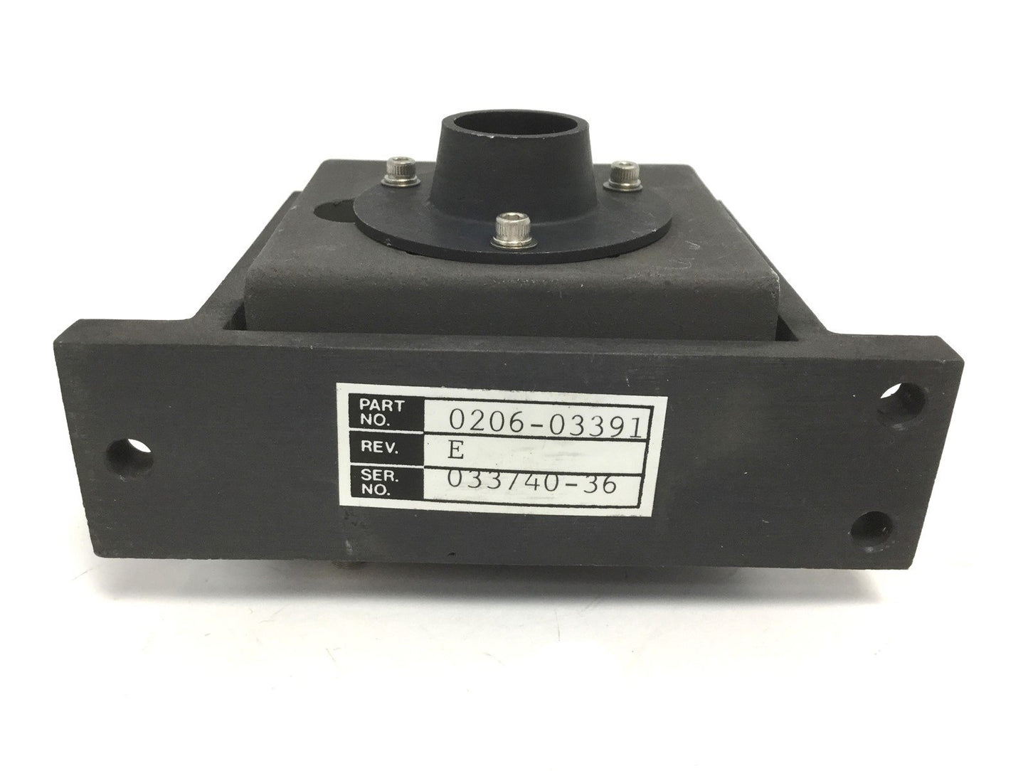 Used Control Laser 0206-03391 Rev E Bench/Rail Mounted Aperture W/ Filter Lens