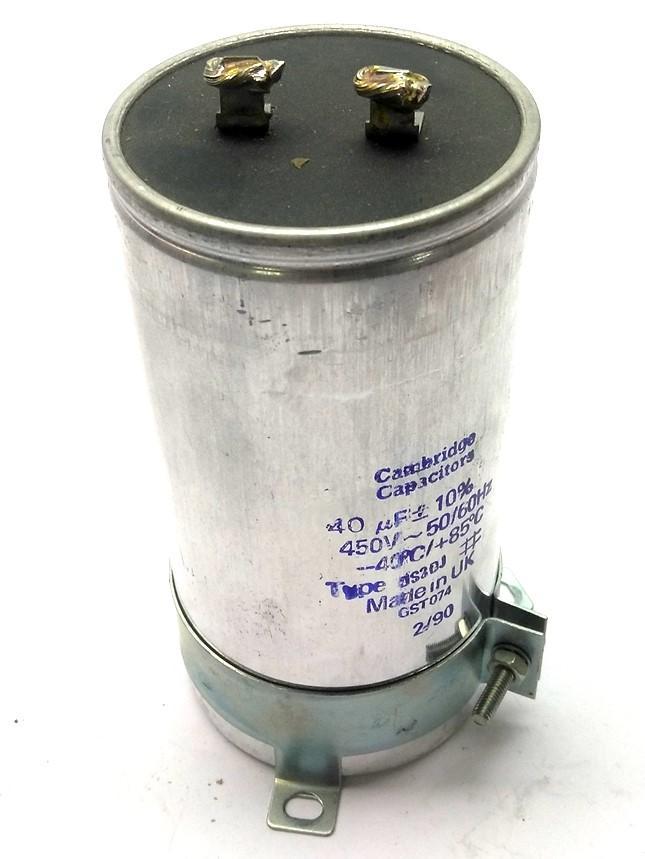 Used Cambridge Capacitors DS3DJ Electrolytic Capacitors 40uF ±10, 450VAC 50/60HZ