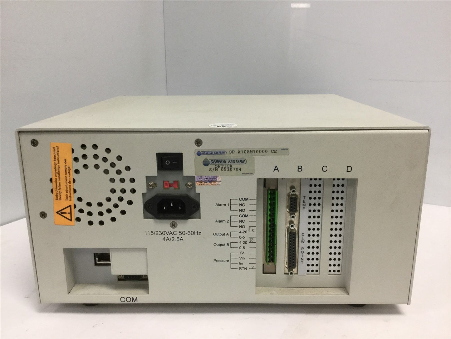 Used GE General Eastern A10AM1000 CE Optica Chilled Mirror Hygrometer 115/230 VAC