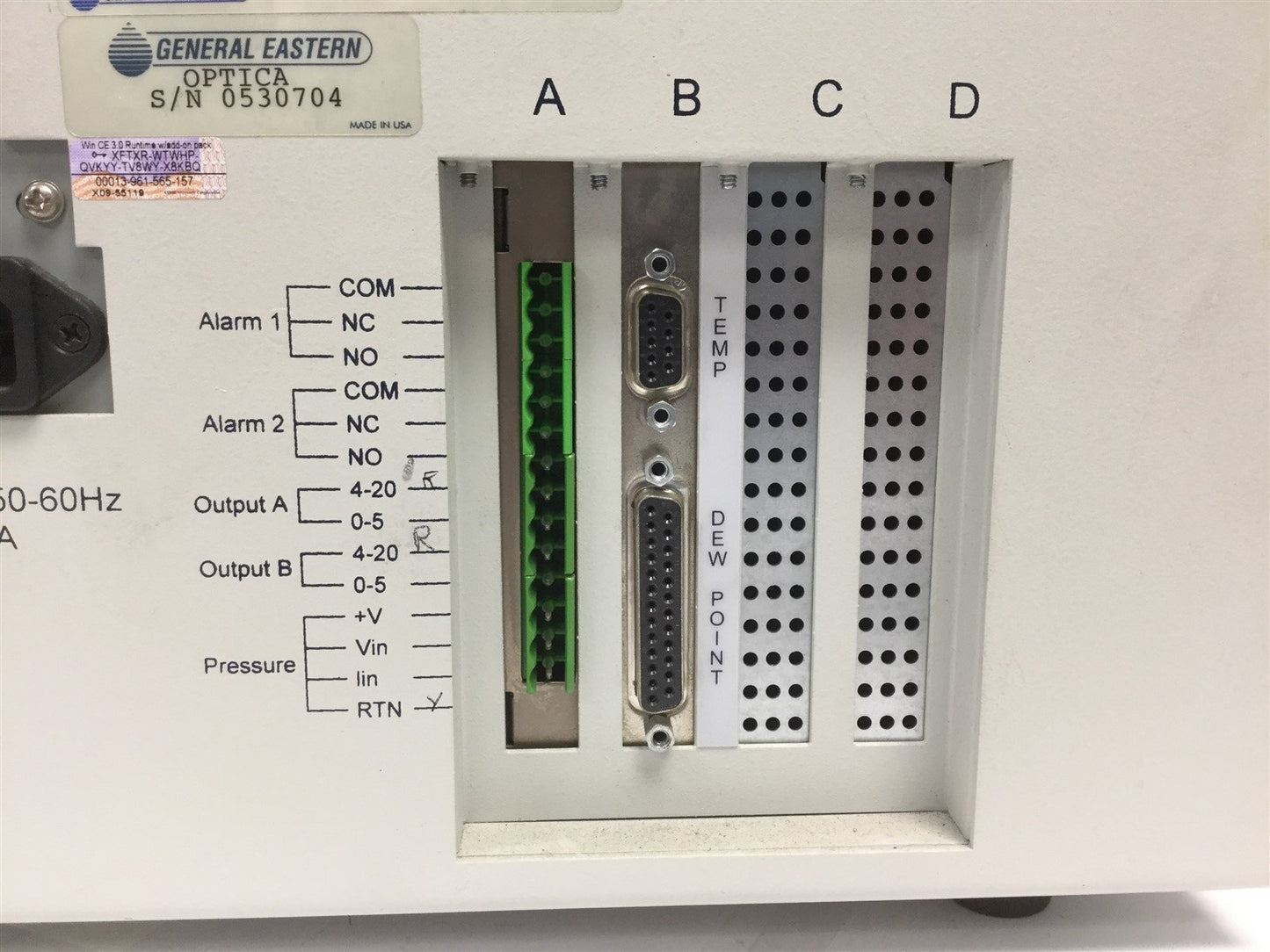 Used GE General Eastern A10AM1000 CE Optica Chilled Mirror Hygrometer 115/230 VAC